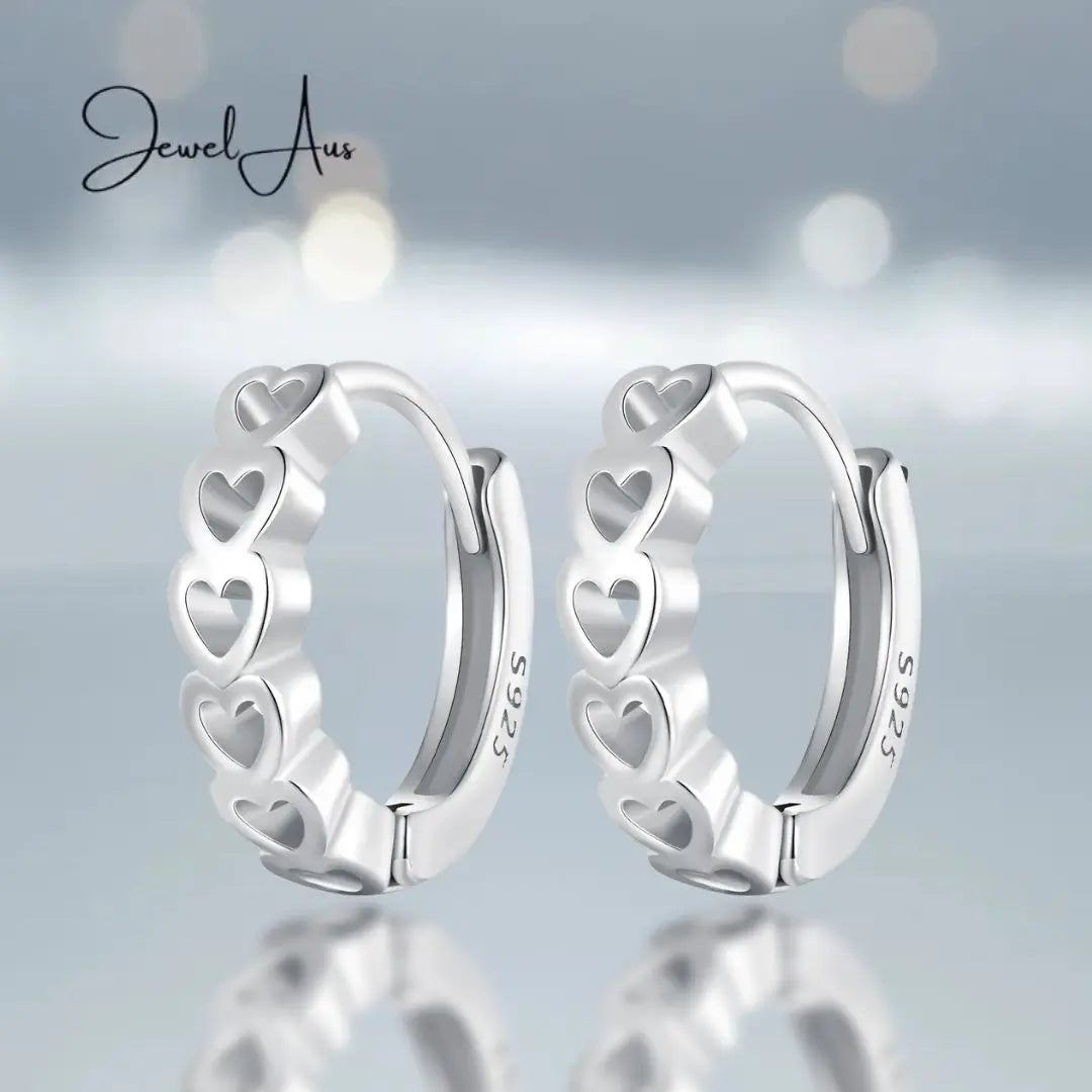 jewelaus Earrings Heart Hoop Earrings-Small