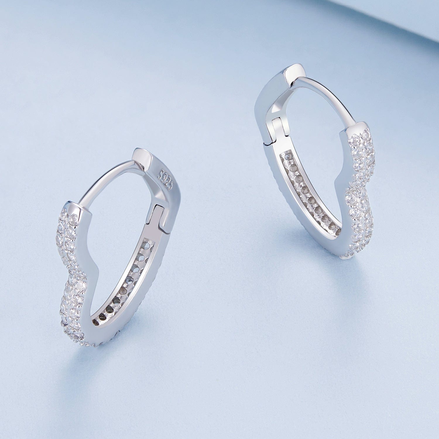 jewelaus Earrings Heart Shape Hoop Earrings