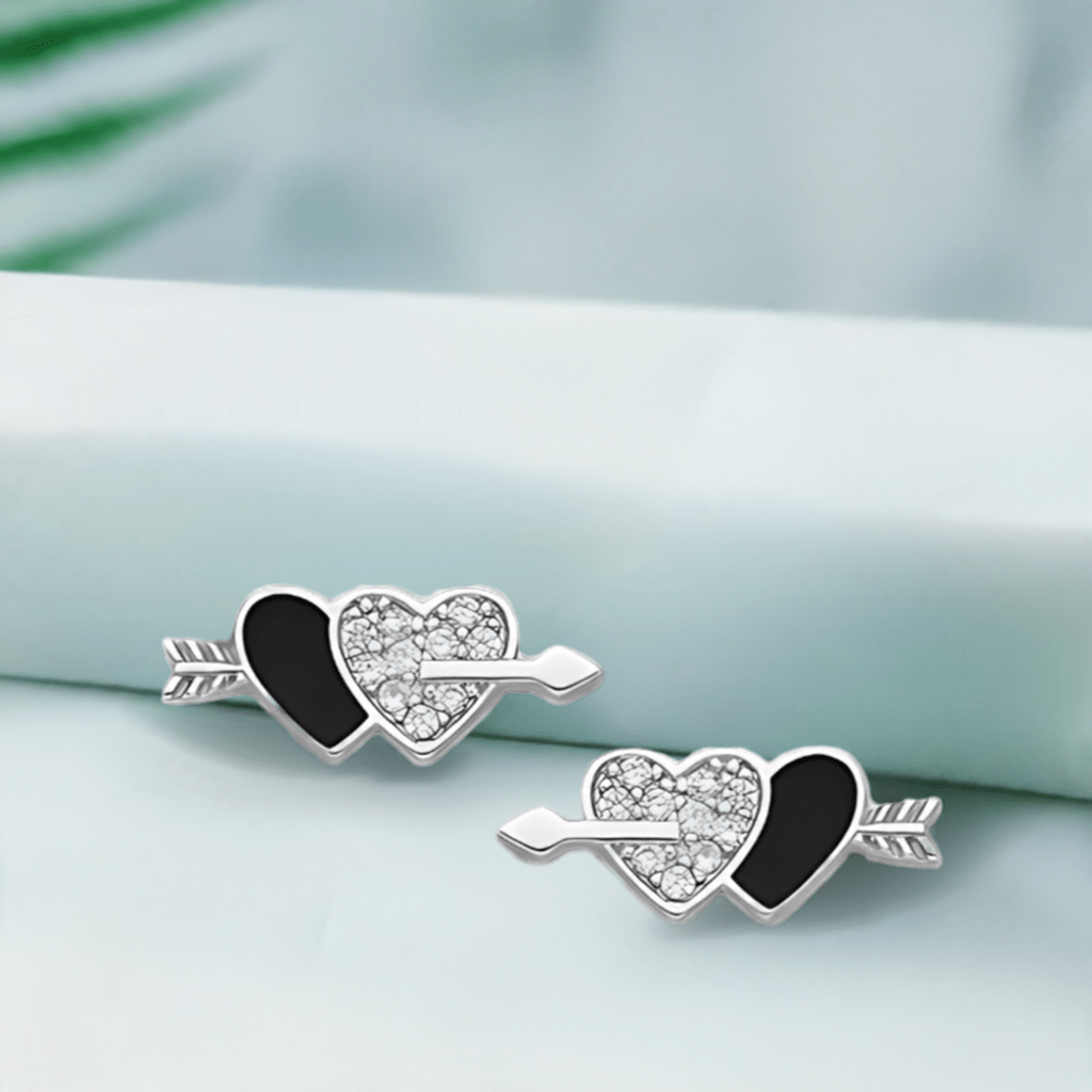 jewelaus Earrings Heart with Arrow Earrings