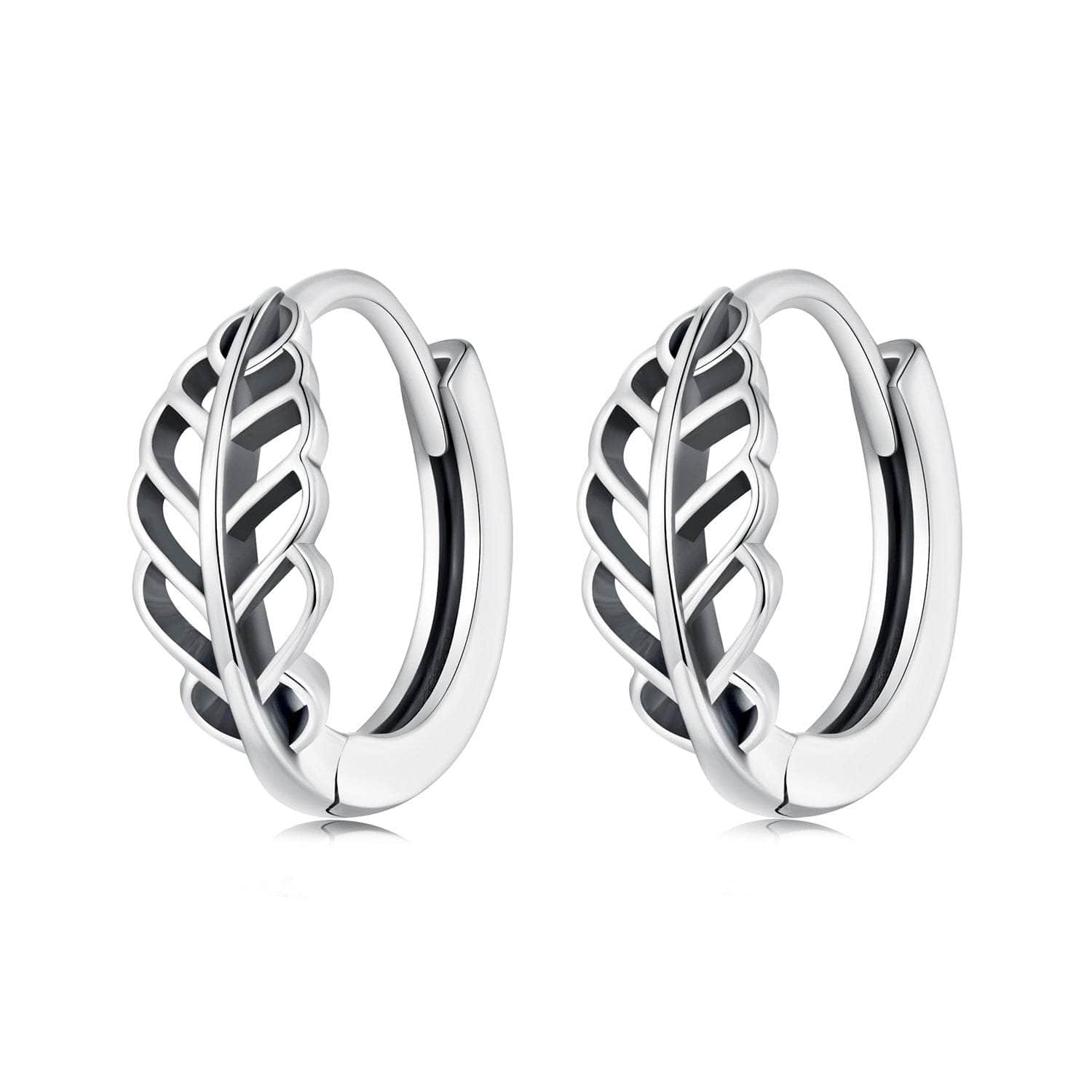 jewelaus Earrings Leaf Hoop earrings