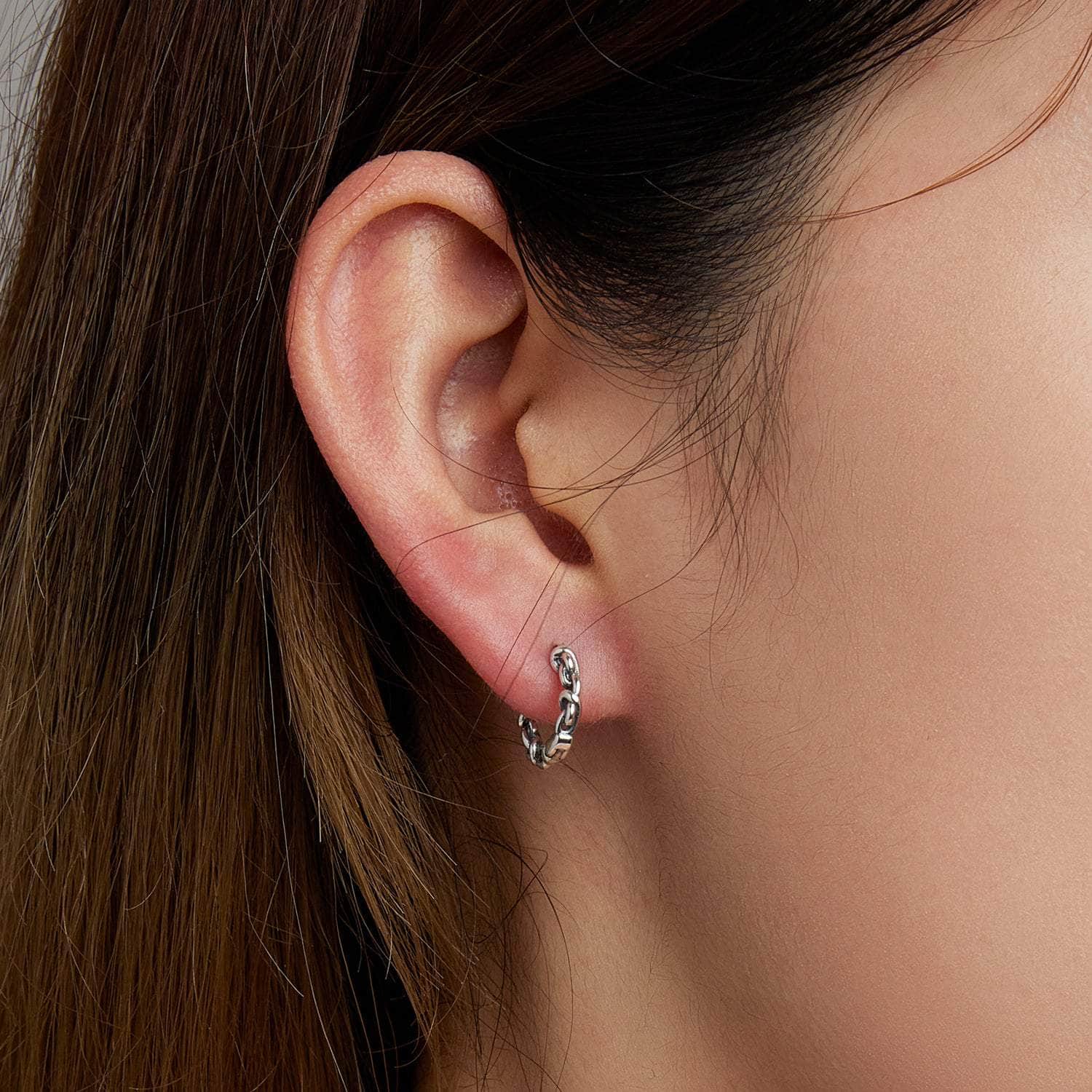 jewelaus Earrings Link Hoop Earrings
