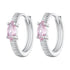 jewelaus Earrings Pink Gem Hoop Earrings