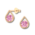 jewelaus Earrings Pink Tear Drop Cubic Zirconia Stud Earrings