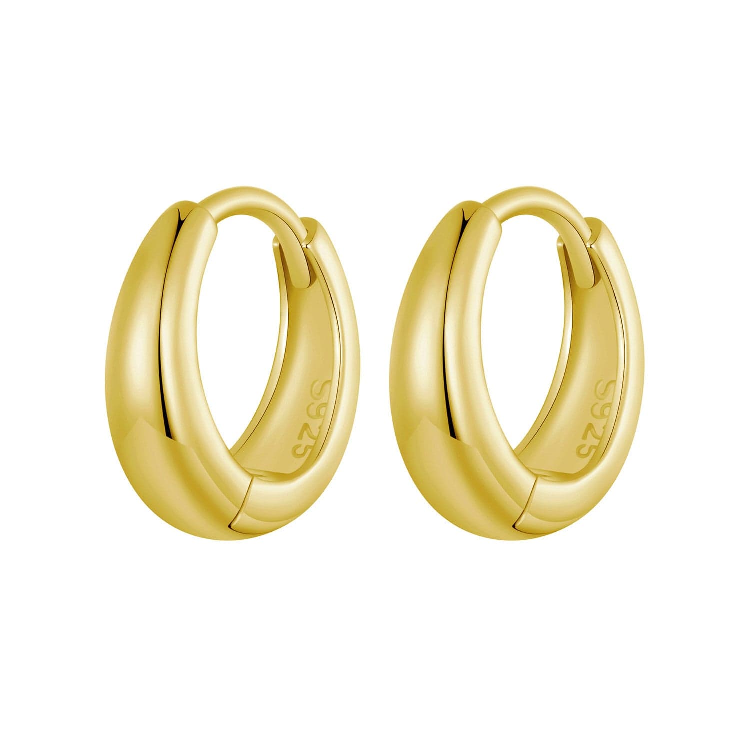 jewelaus Earrings Plain Gold Hoop Earrings