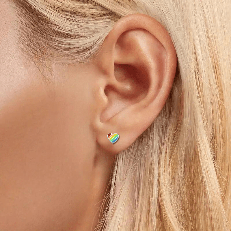 jewelaus Earrings Rainbow Heart Earrings