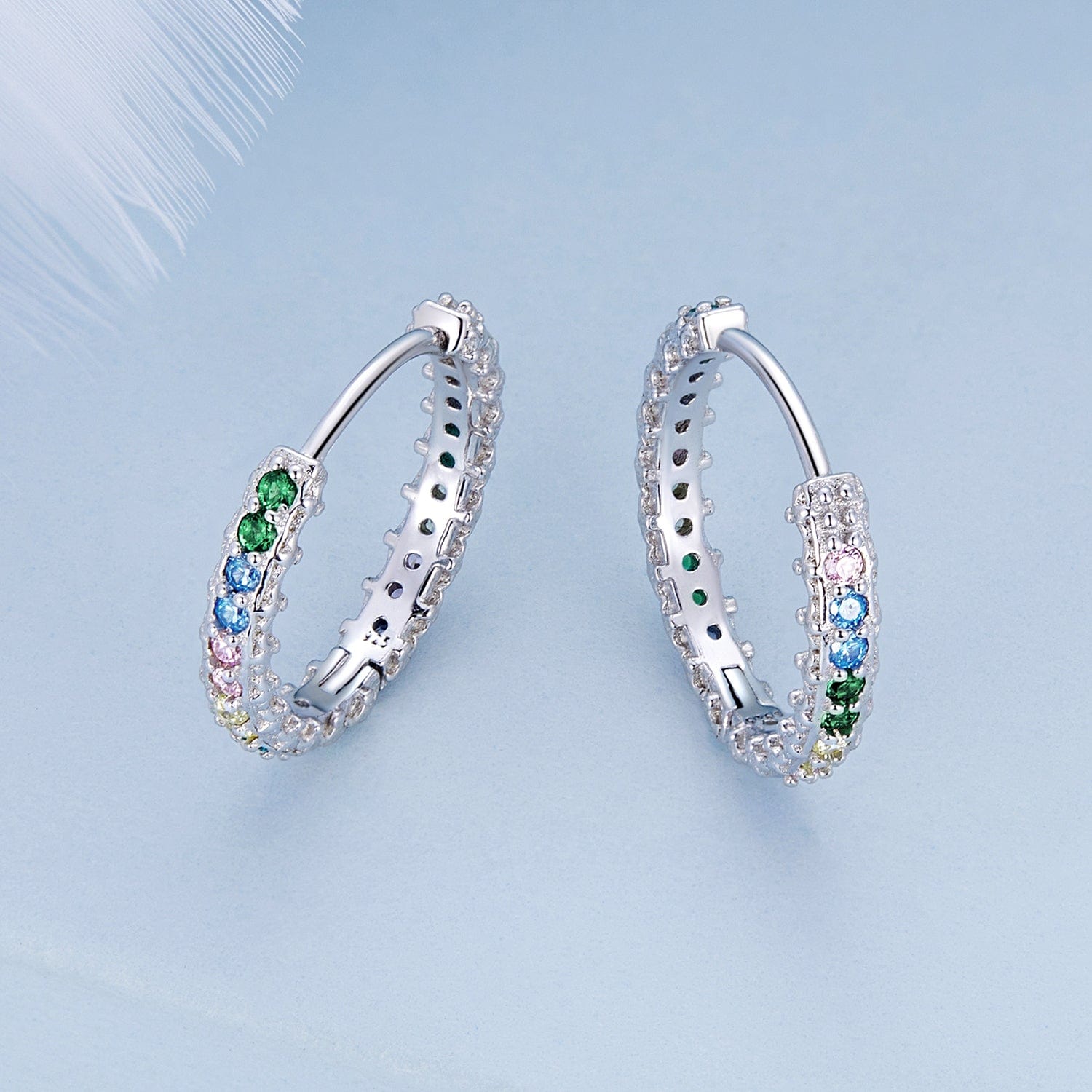 jewelaus Earrings Rainbow Hoop Earrings