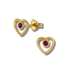 jewelaus Earrings Rose Heart Crystal Stud Earrings