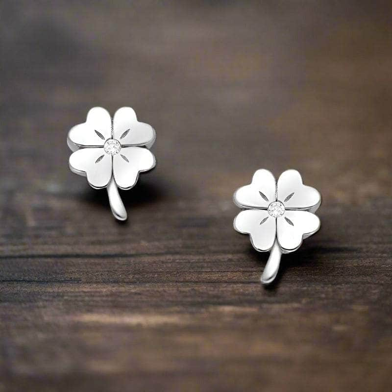 jewelaus Earrings Silver Clover Earrings