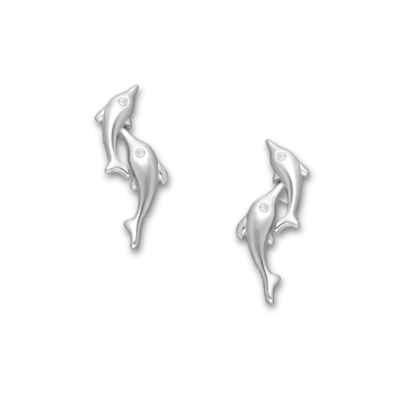 jewelaus Earrings Silver Dolphin Earrings