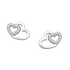 jewelaus Earrings Silver Double Heart Earrings