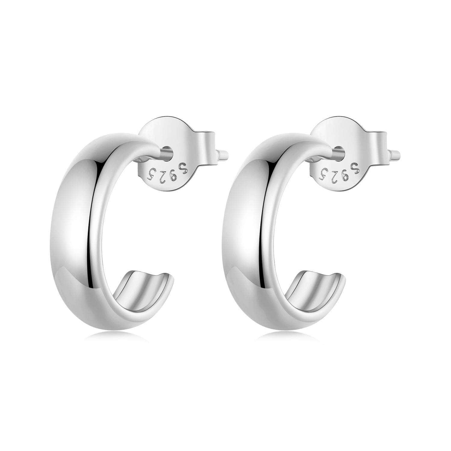 jewelaus Earrings Silver Half Hoops
