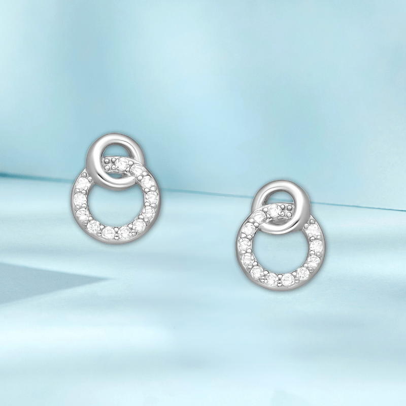 jewelaus Earrings Silver Links Earrings