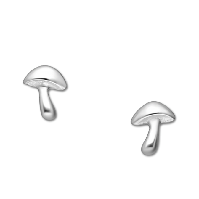 jewelaus Earrings Silver Mushroom Earrings