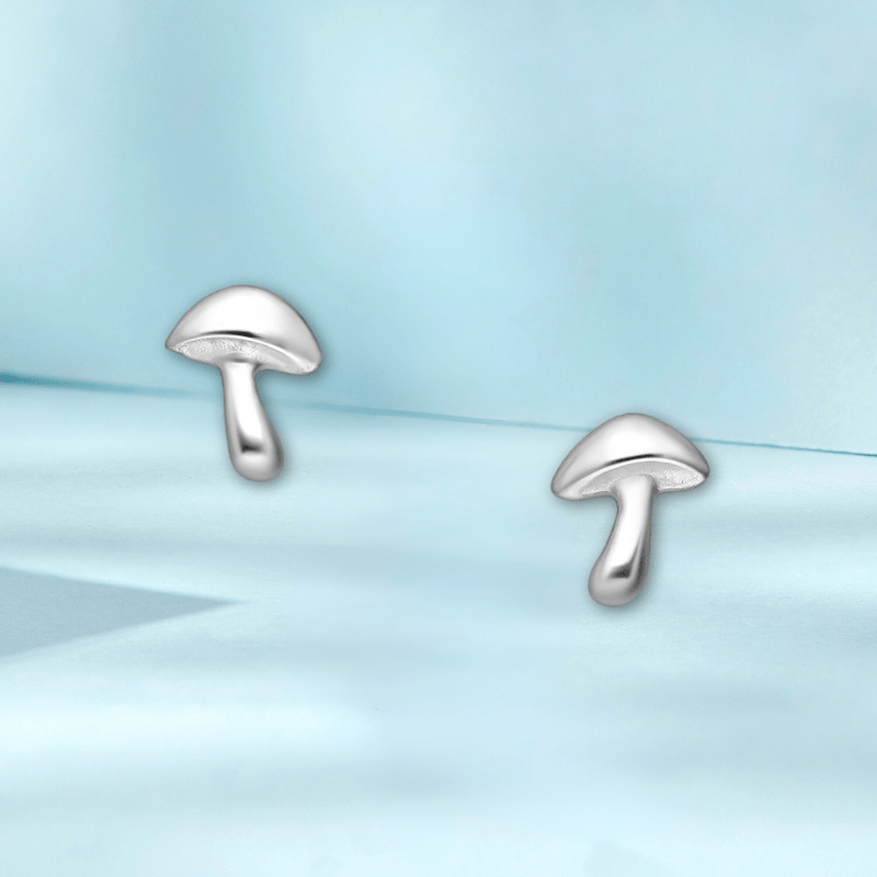 jewelaus Earrings Silver Mushroom Earrings