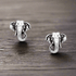 jewelaus Earrings Silver Oxidized Elephant Earrings