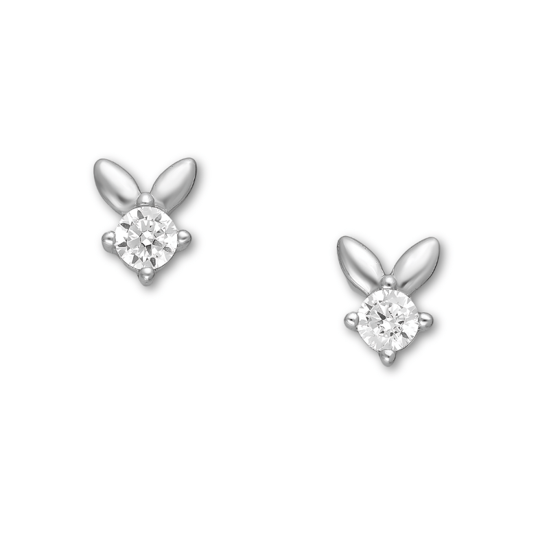 jewelaus Earrings Silver Rabbit Gem Earrings