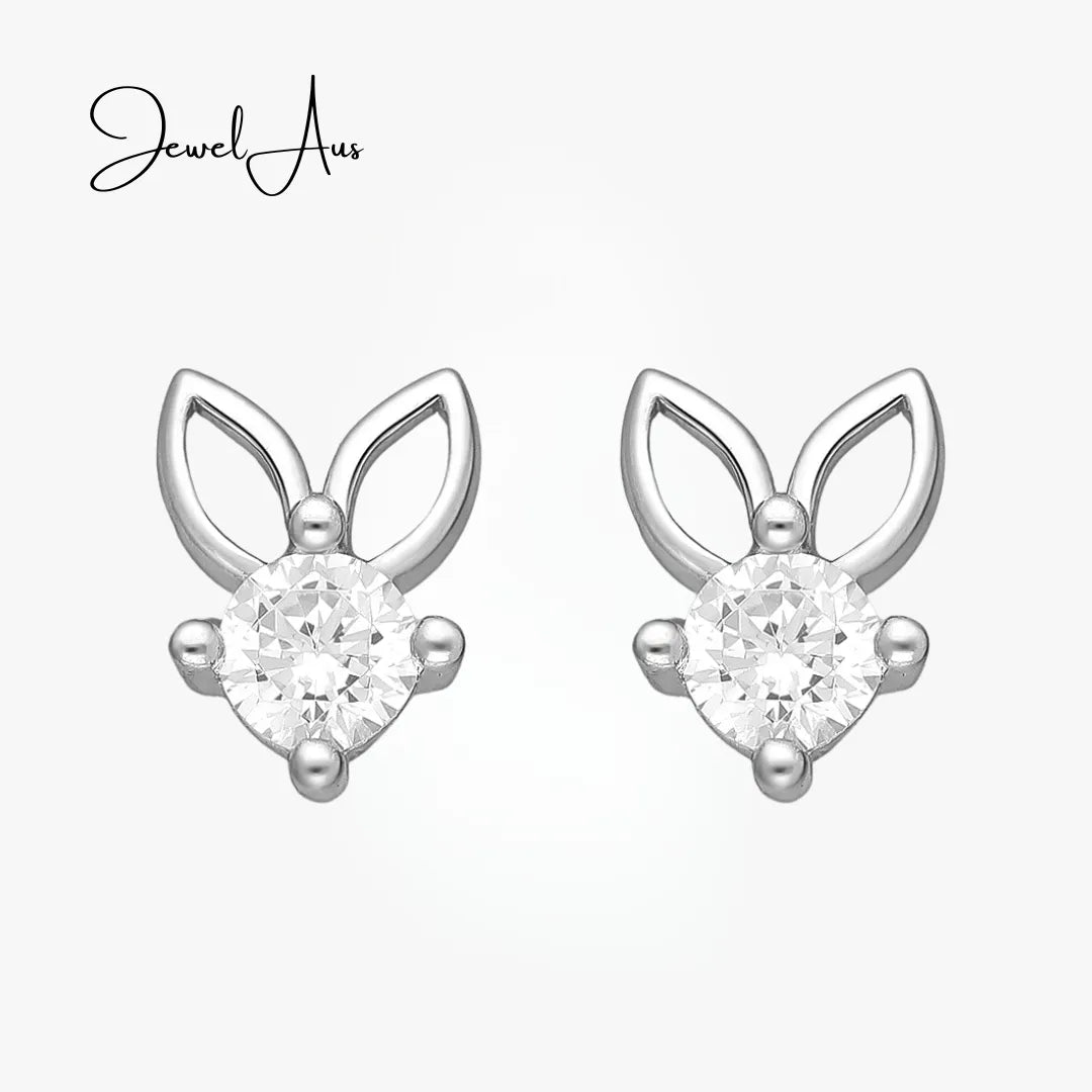 jewelaus Earrings Silver Rabbit Gemed Earrings