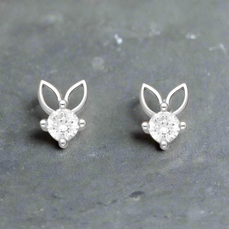 jewelaus Earrings Silver Rabbit Gemed Earrings