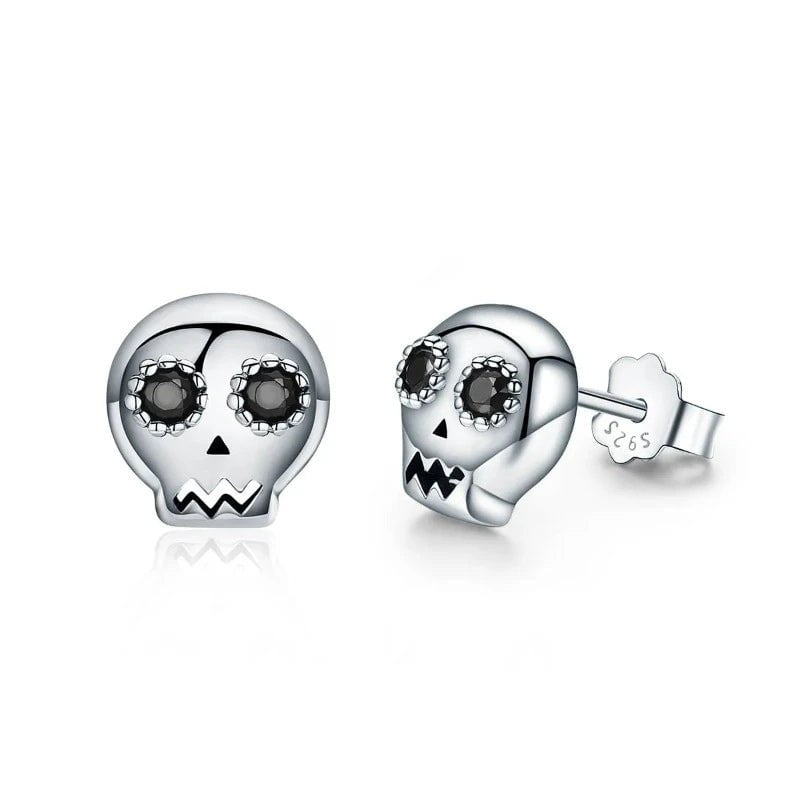 jewelaus Earrings Silver Skull Earrings