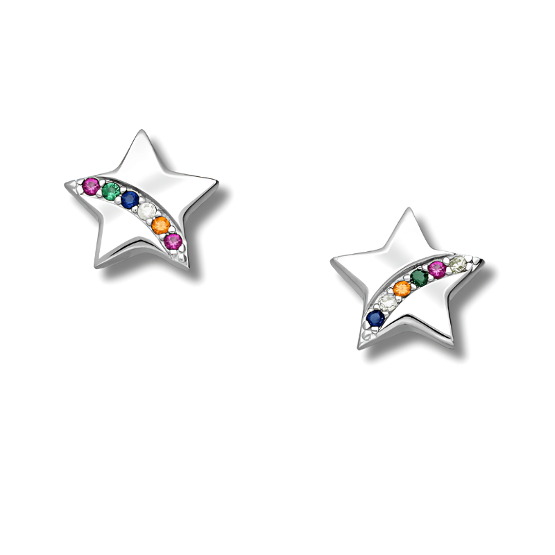 jewelaus Earrings Silver Star Earrings