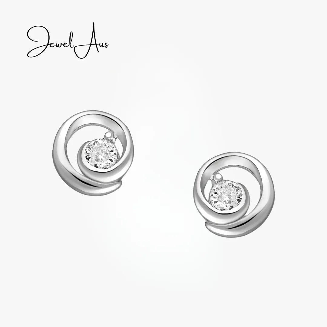jewelaus Earrings Silver Swirl Earrings