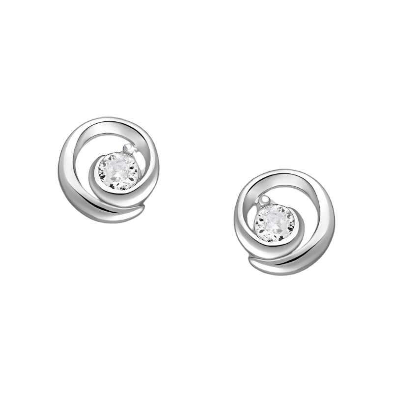 jewelaus Earrings Silver Swirl Earrings