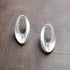 jewelaus Earrings Sterling Silver Abstract Oval Earrings