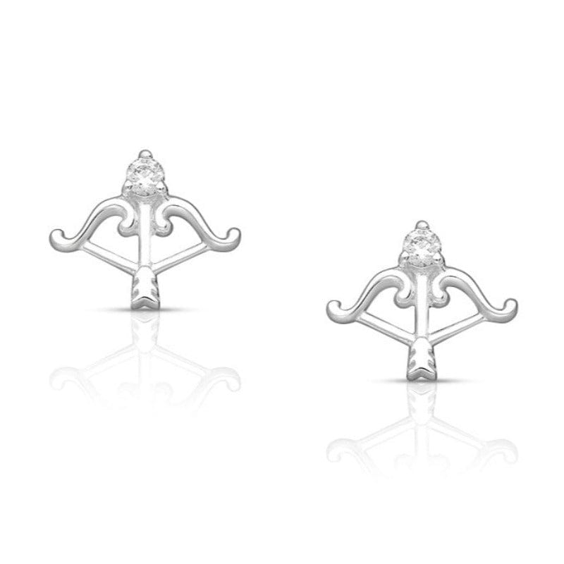 jewelaus Earrings Sterling Silver Arrow and Bow Earrings