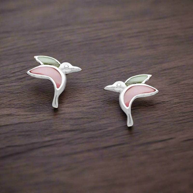 jewelaus Earrings Sterling Silver Bird Shell Earrings