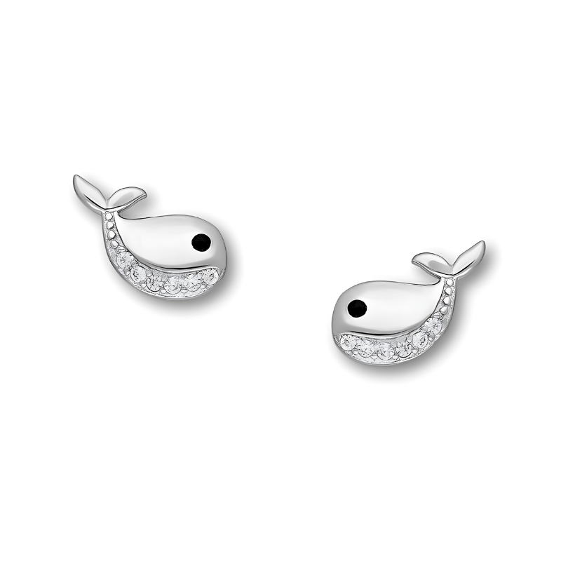 jewelaus Earrings Sterling Silver Dolphin Earrings