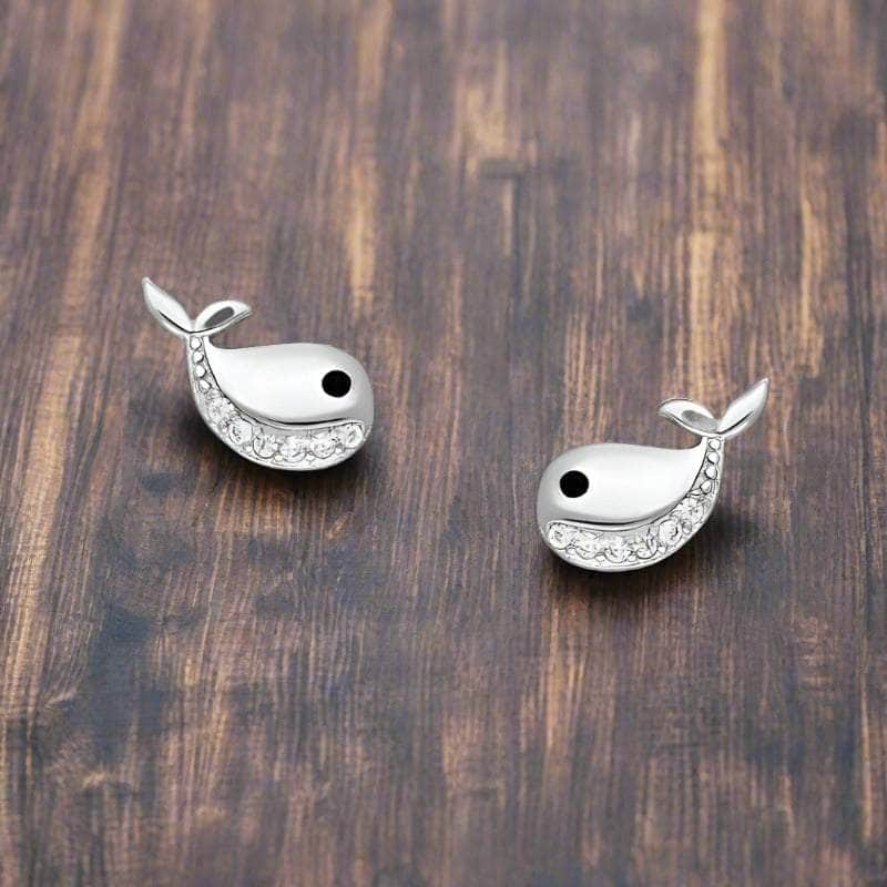 jewelaus Earrings Sterling Silver Dolphin Earrings