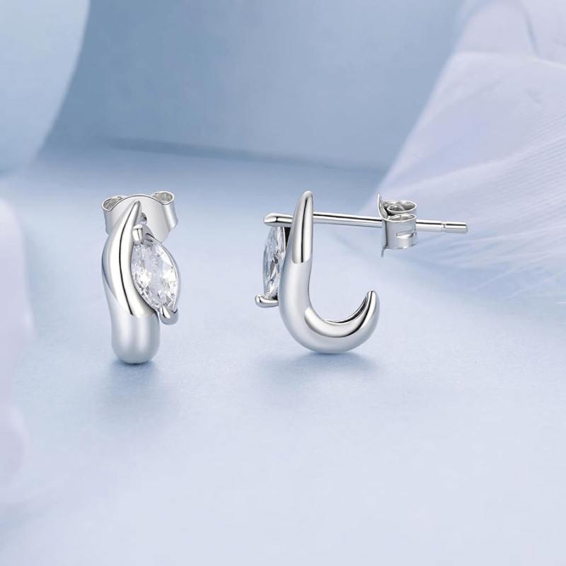 jewelaus Earrings Sterling silver Gem Twist Earrings