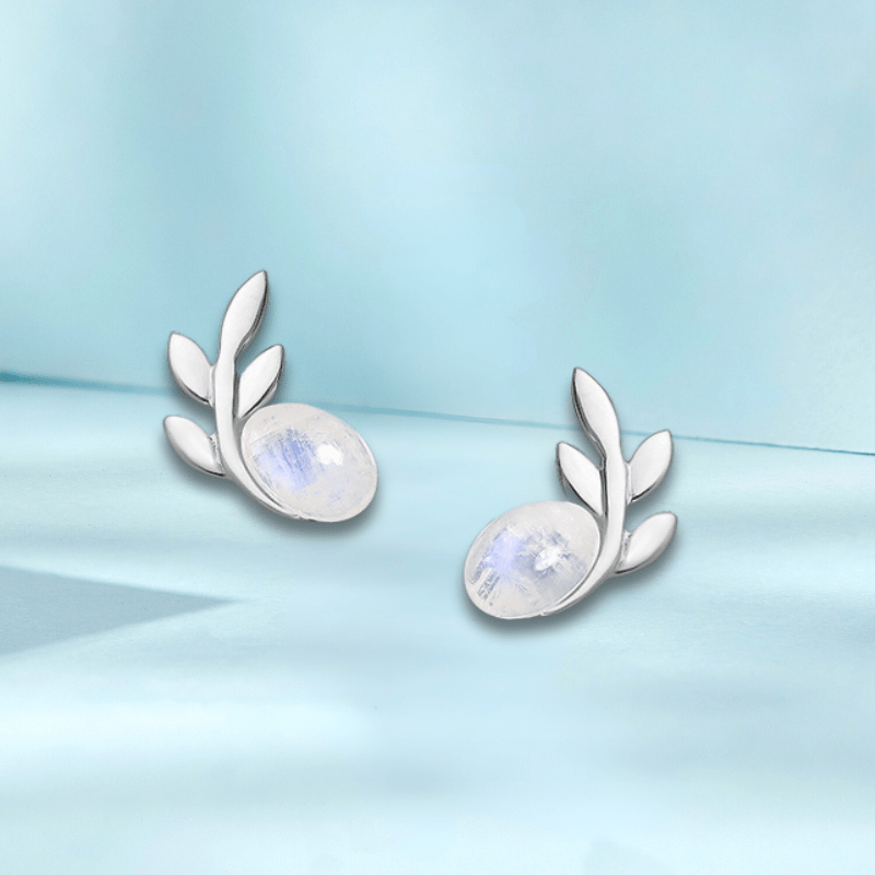 jewelaus Earrings Sterling Silver Leaf Earrings