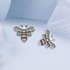 jewelaus Earrings Sterling Silver Oxidized Bee Earrings