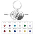 jewelaus Keychain 2 Birthstone Stainless Steal Photo Keychain