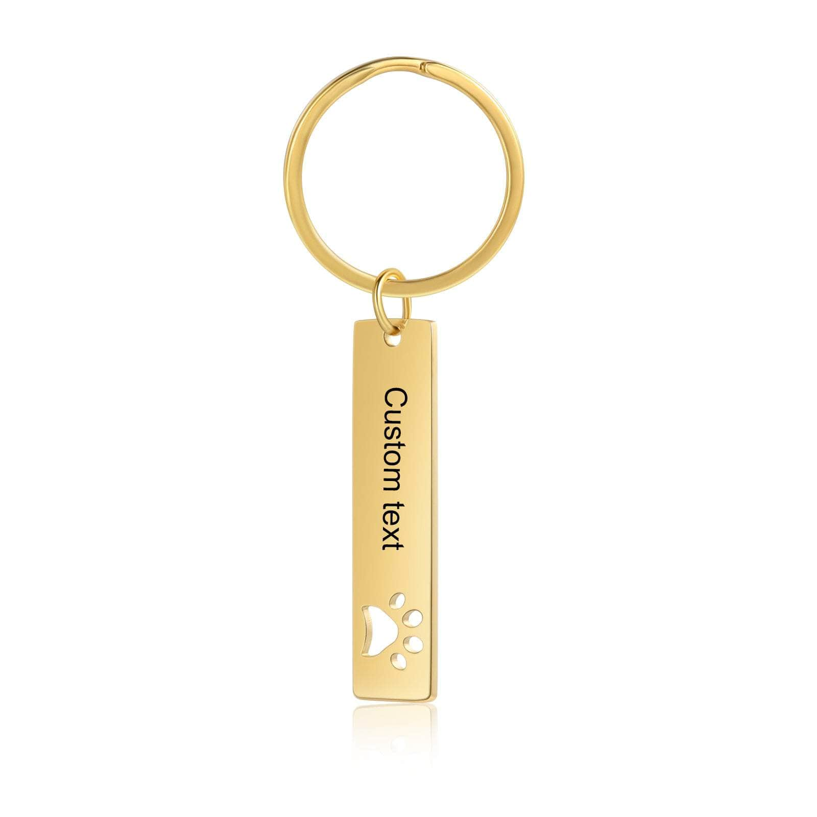 jewelaus Keychain Gold Plated Custom Stainless Steel Pet Keychain