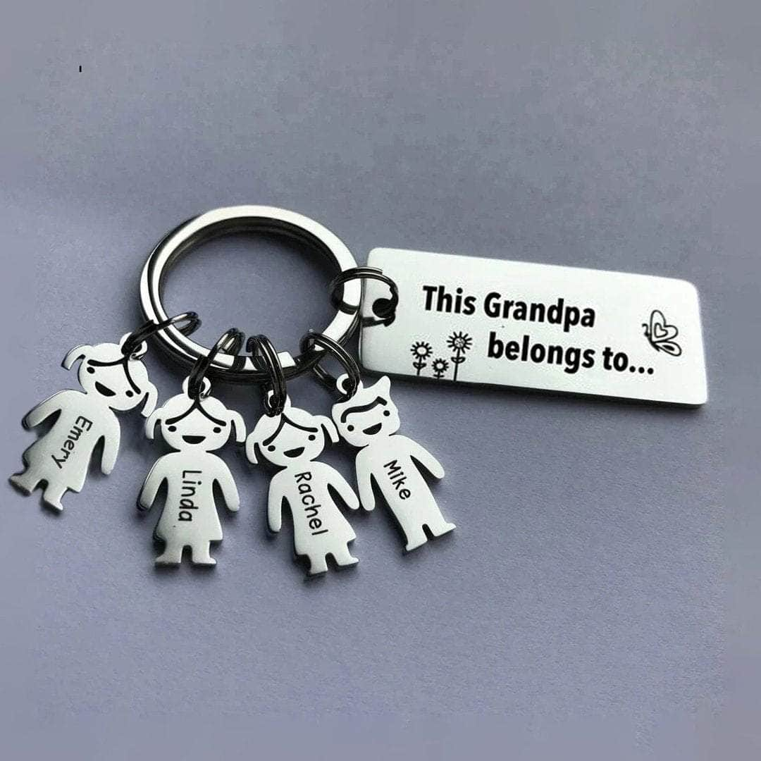 jewelaus Keychain Grandpa / 4 Custom Baby Keychain