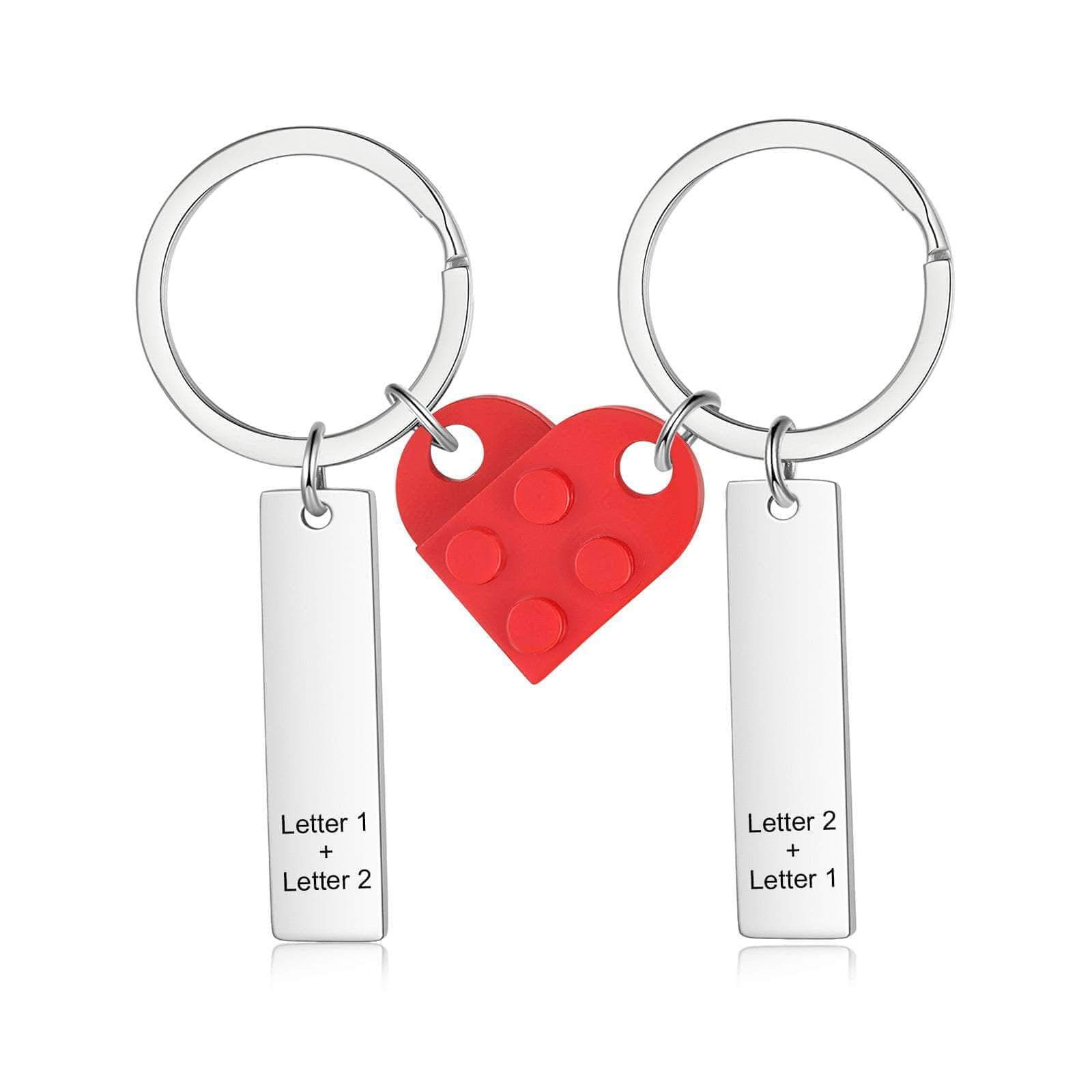 jewelaus Keychain Red Stainless Steel Couple Keychain