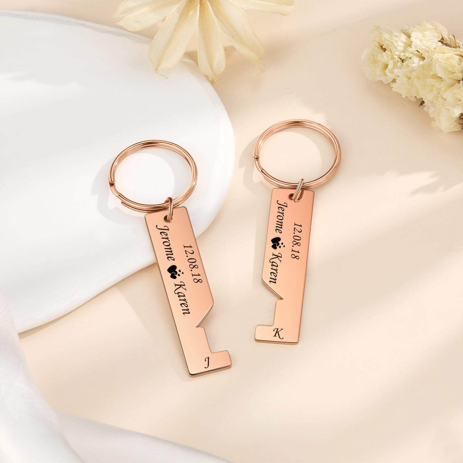 jewelaus Keychain Stainless Steel Couple Keychain