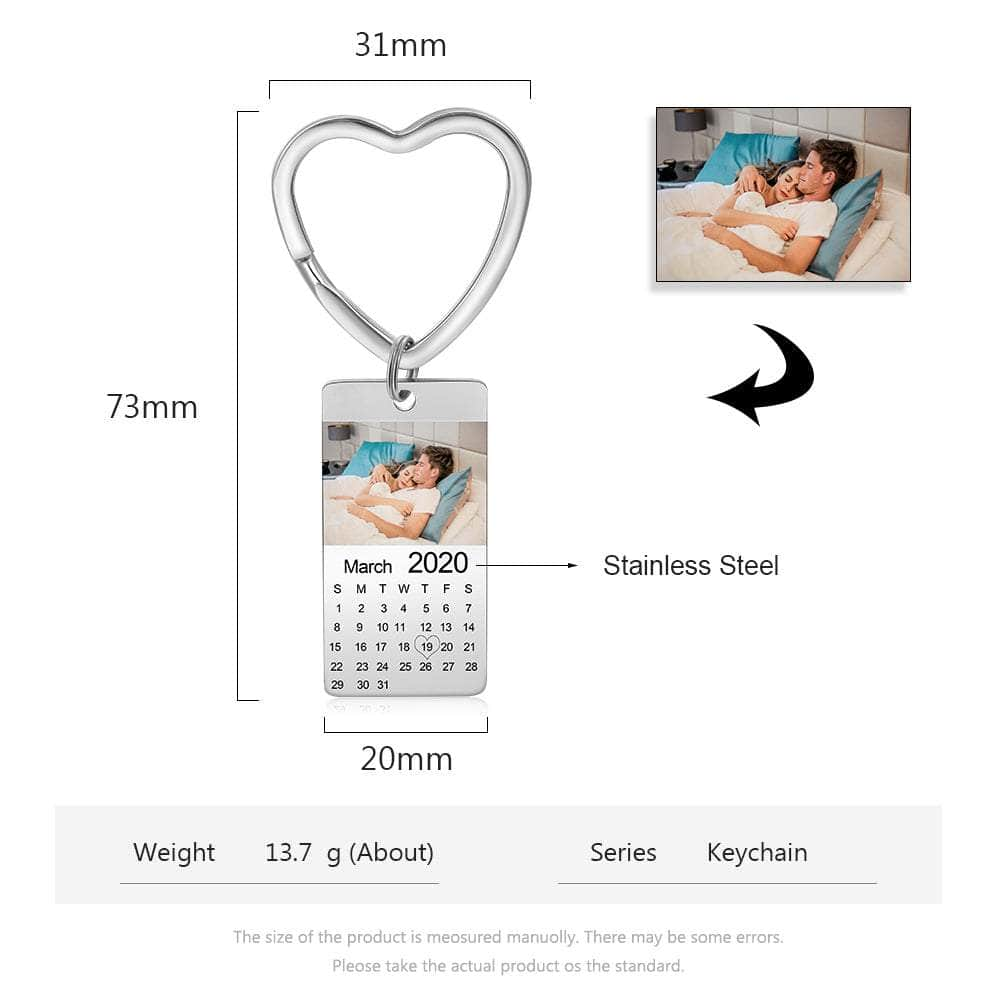 jewelaus Keychain Stainless Steel Photo Keychain