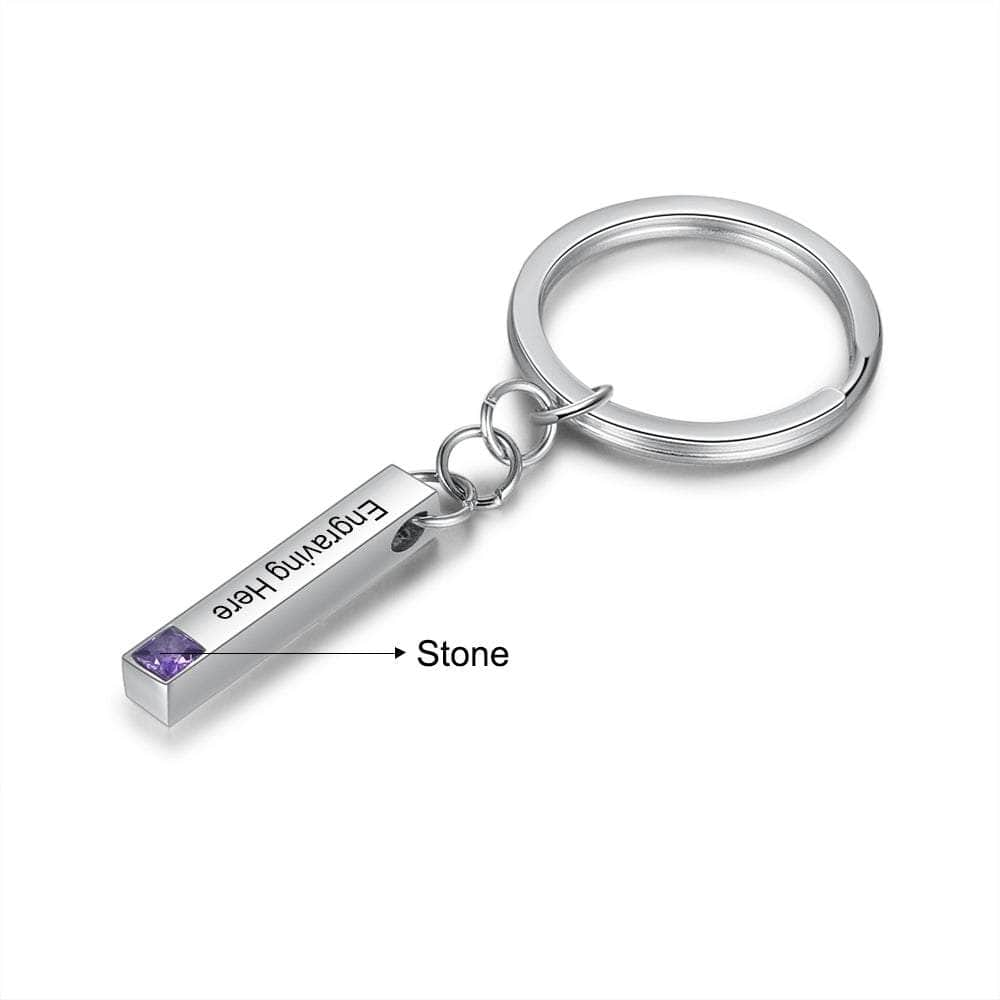 jewelaus Keychain Stainless Steel Stainless Steel Bar Keychain