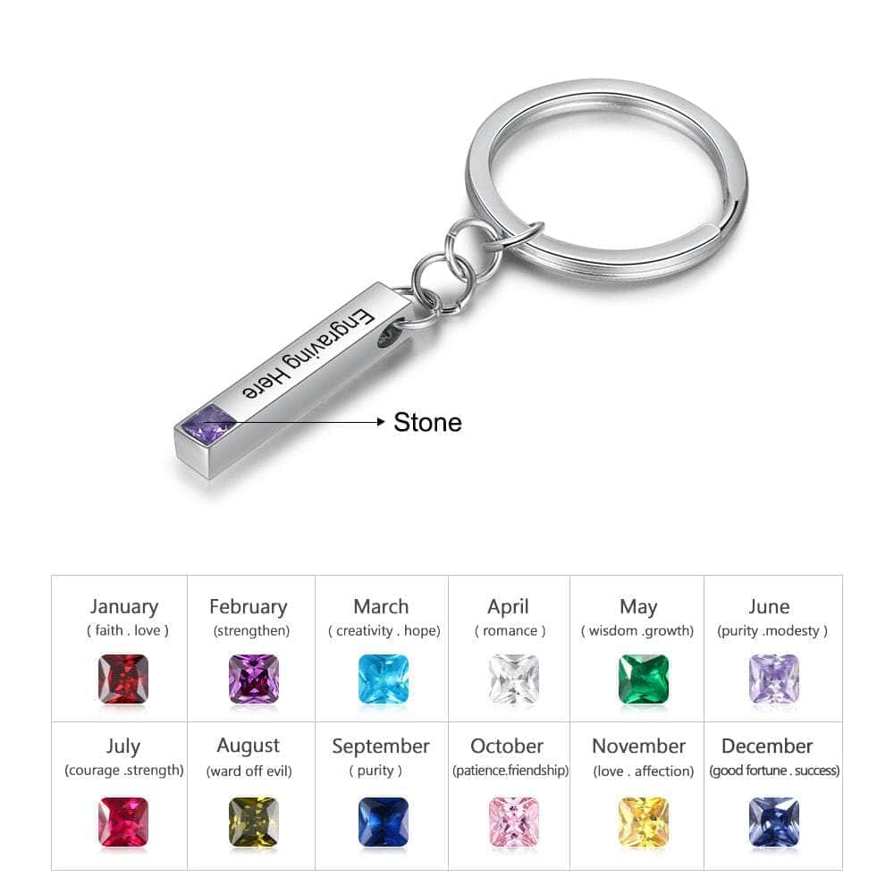 jewelaus Keychain Stainless Steel Stainless Steel Bar Keychain