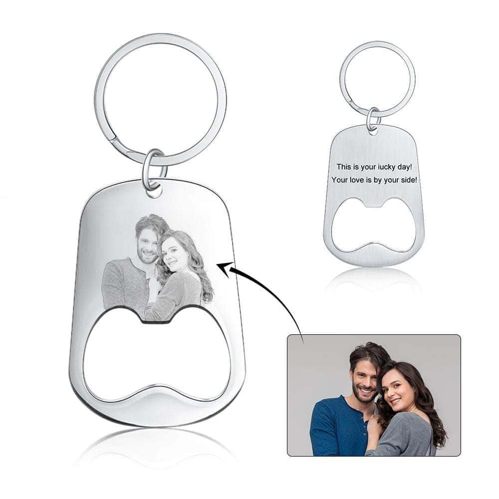 jewelaus Keychain Stainless Steel Stainless Steel Photo Keychain