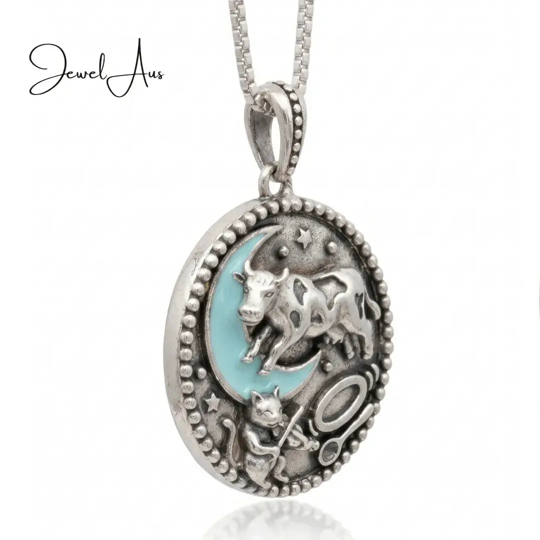 jewelaus necklace 3D Sterling Silver Hey Diddle Diddle Pendant