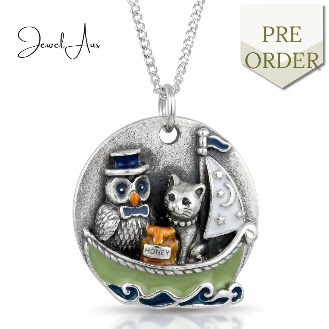 jewelaus necklace 3D Sterling Silver Owl and Pussycat Pendant