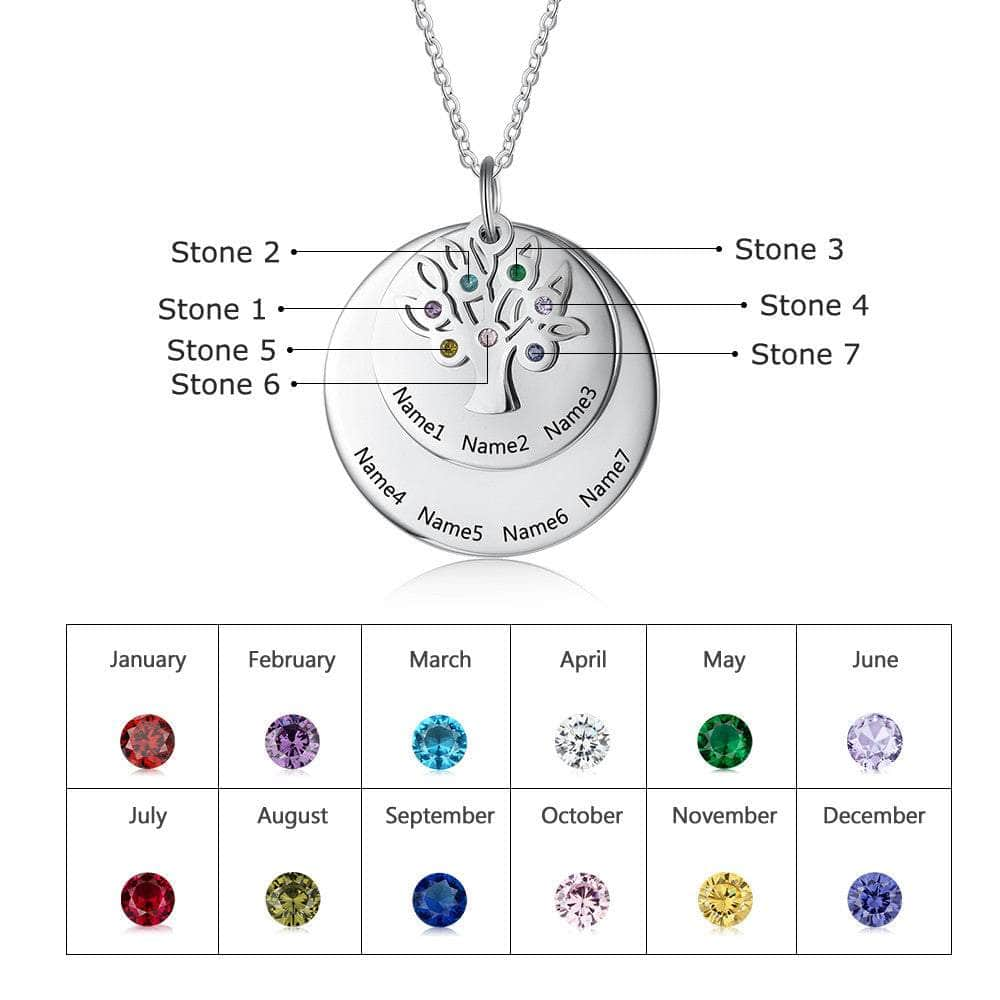 jewelaus Necklace 7 Stainless Steel Tree of Life Necklace