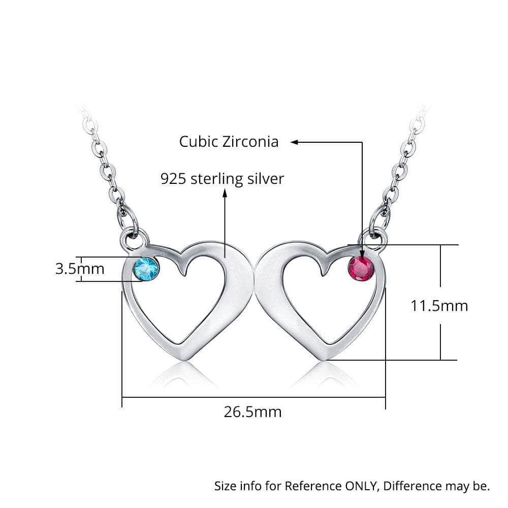 jewelaus Necklace 925 Sterling Silver Heart Shape Pendant Necklace