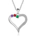 jewelaus Necklace 925 Sterling Silver Silver Heart Necklace with Cubic Zirconia