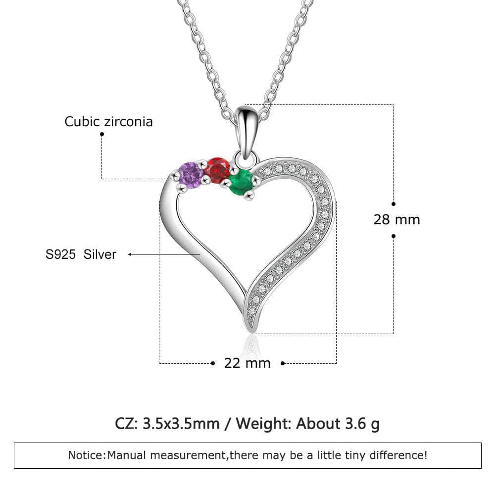 jewelaus Necklace 925 Sterling Silver Silver Heart Necklace with Cubic Zirconia