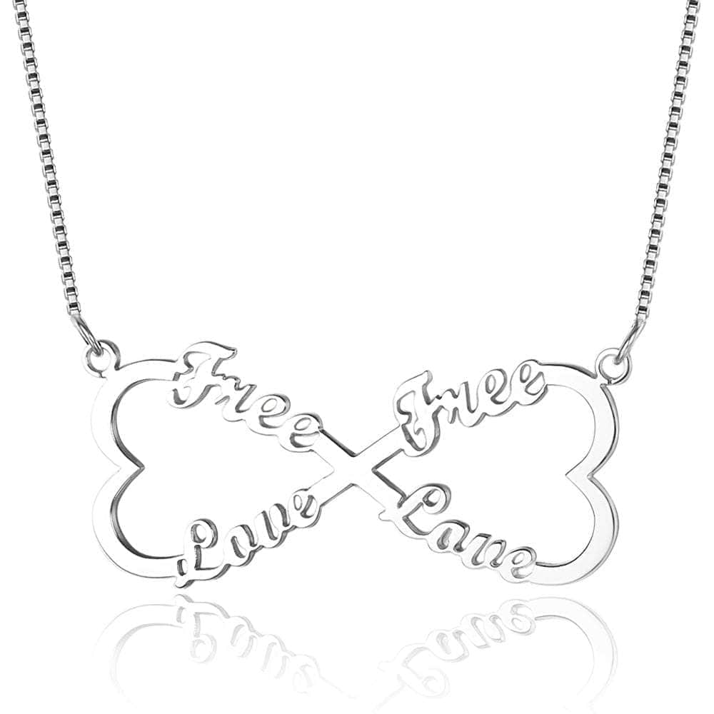 jewelaus Necklace 925 Sterling Silver / White Gold Plated Infinity Name necklace